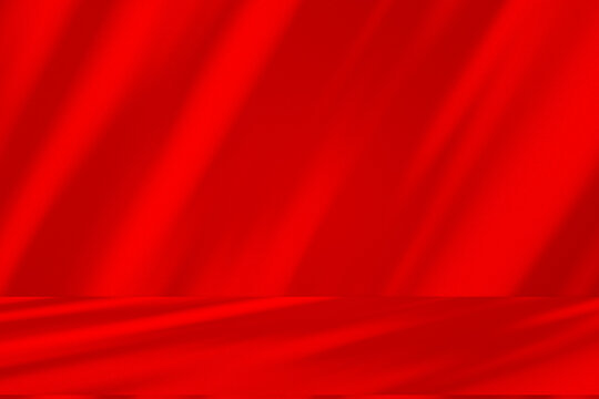 Wall interior background, studio and backdrops show products.with shadow from window color Red background for text insertion and presentation product	