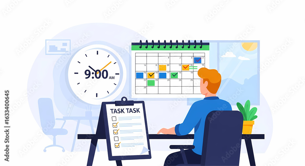 Poster a dedicated professional efficiently manages daily tasks and schedules appointments, optimizing prod