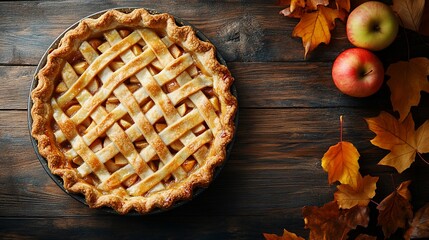 Warm and Inviting Apple Pie Still Life for Thanksgiving or Autumn Season