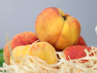 Peach — a juicy and sweet stone fruit known for its fuzzy skin and fragrant aroma. Rich in vitamins and antioxidants, peaches are enjoyed fresh, in desserts, or as ingredients in savory dishes. 