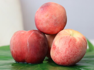 Peach — a juicy and sweet stone fruit known for its fuzzy skin and fragrant aroma. Rich in vitamins and antioxidants, peaches are enjoyed fresh, in desserts, or as ingredients in savory dishes. 