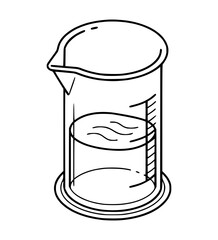 Isometric Beaker Line Art Vector SVG