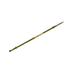 Naklejka premium Vector illustration of a traditional double-ended bamboo spear with sharpened points