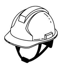 Isometric Safety Helmet Line Art Vector SVG