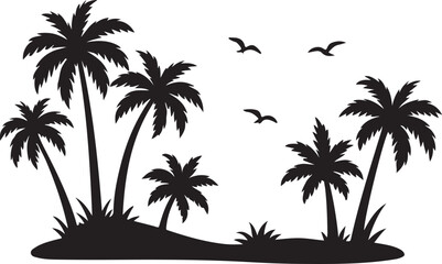 Fototapeta premium Vector illustration of palm trees