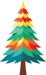 Christmas colorful tree vector illustration