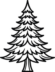 Christmas tree vector white background illustration