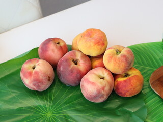 Peach — a juicy and sweet stone fruit known for its fuzzy skin and fragrant aroma. Rich in vitamins and antioxidants, peaches are enjoyed fresh, in desserts, or as ingredients in savory dishes. 