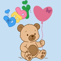 teddy bear with hearts