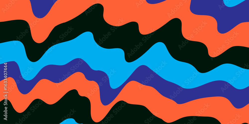 Poster a bold and dynamic diagonal wave pattern, a modern abstract graphic background with orange, black, a