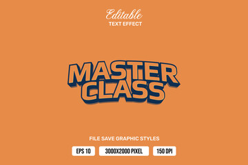Premium master class text effects can be edited again, suitable poster, template white background.