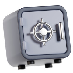 Isometric 3D Rendering Metal Safe Vault Security Protection Strongbox Illustration