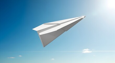 paper airplane in the sky
