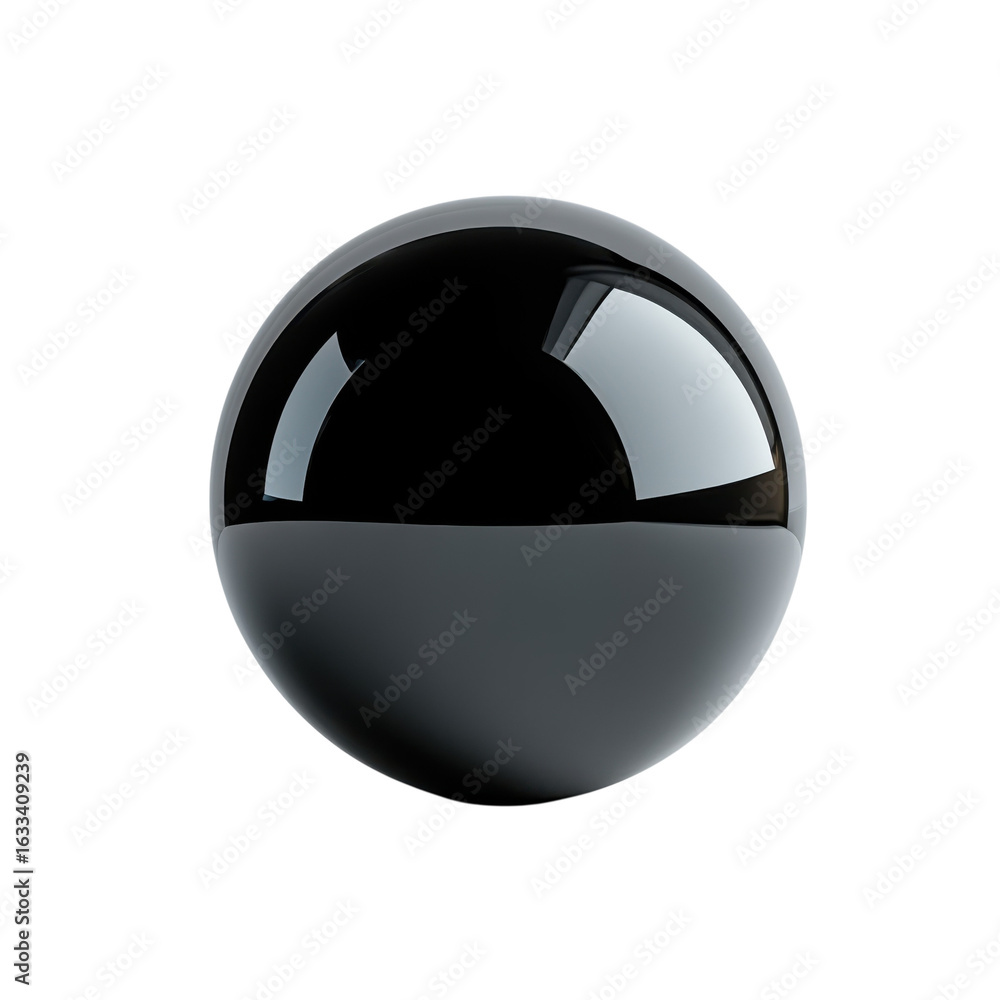 Poster polished sphere with smooth surface, reflecting light and shadow, creating a sense of depth and dime
