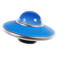 3D Rendered Detailed Metallic UFO Spaceship Flying Saucer Alien Object
