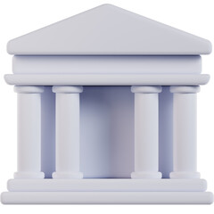 Fototapeta premium Simple 3D Rendered Minimalist Government Building with Columns Architecture