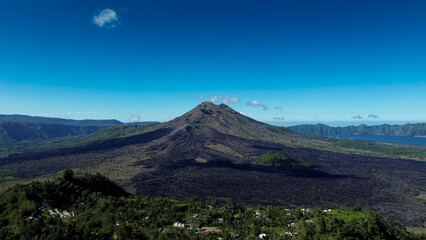 Aerial view of Mount Batur in Bali