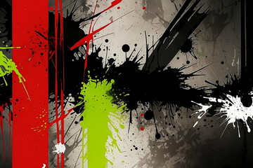 Abstract Splashes of Color and Form in a Dynamic Composition