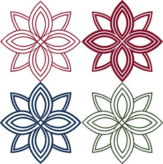 Set of Abstract Loop Motifs with Smooth Curves and Gradient Fill