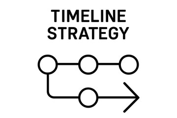 Timeline strategy diagram with circular nodes and arrows timeline strategy diagram