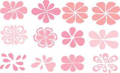 Abstract Posters Set with Daisy Flower. Aesthetic Modern Art Illustration. Vector Retro Groovy Pattern. Retro Floral Posters. Matisse curves daisy flowers poster in groovy trippy fu