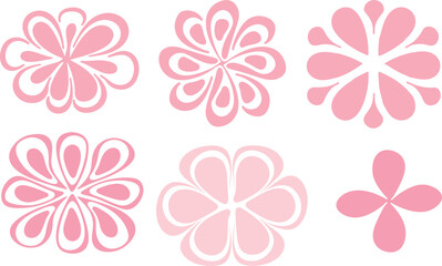 Abstract daisy flowers poster in groovy trippy funky style.  Matisse curves daisy flowers poster in groovy trippy funky style. Organic shapes aesthetic wall art in trendy palleted. 