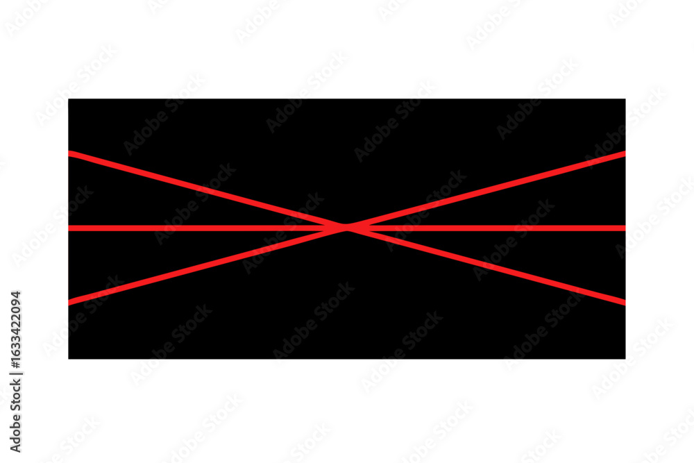 Poster red intersecting lines on a black background abstract design