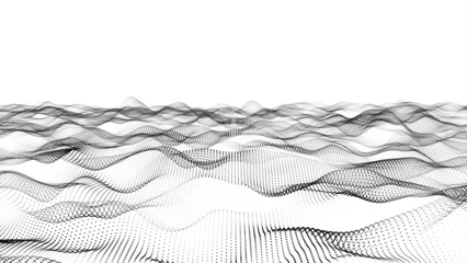 Fototapeten Abstrakte Welle The halftone texture is monochrome. abstract background with flowing particles. Digital future technology concept.  © MD. MUNNA ISLAM