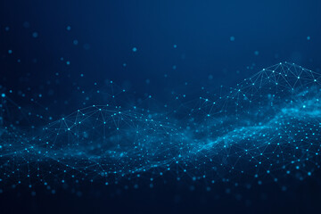 Abstract Blue Network Mesh: Digital Connectivity, Futuristic Technology Background