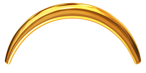 Arc Segment in Metallic Style with Blank Surface Transparent Background
