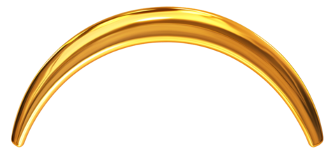 Arc Segment in Metallic Style with Blank Surface Transparent Background