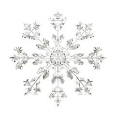 Intricate and Beautiful Snowflake Isolated on a Pure White Background