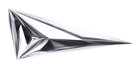 Smooth Edged Triangular Plane with Blank Surface Transparent Background
