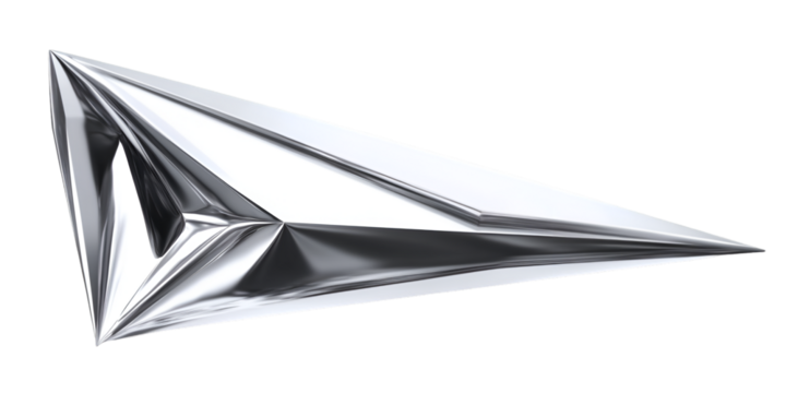 Smooth Edged Triangular Plane with Blank Surface Transparent Background