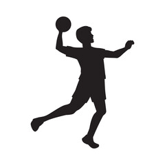 silhouette of a man playing volleyball