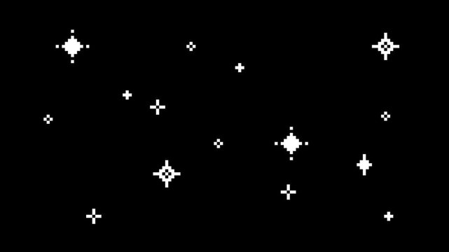 ドット絵の全体にキラキラしループアニメーション,透過背景,白