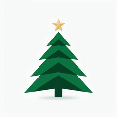 Fototapeta premium Minimalist Christmas Tree with Star – Modern Holiday Season Illustration