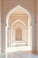 Obraz premium Elegant Arched Hallway Illuminated by Natural Light