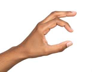 Confident hand gesture showing measurement or small size, perfect for presentations and design