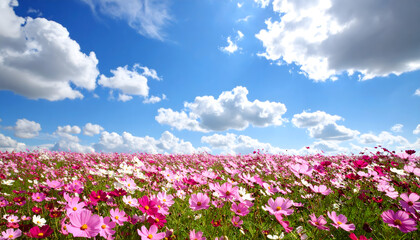 青空とコスモス畑
