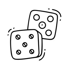 Doodle style icon of dice game