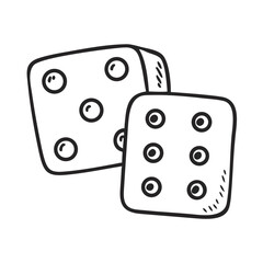 Doodle style icon of dice game