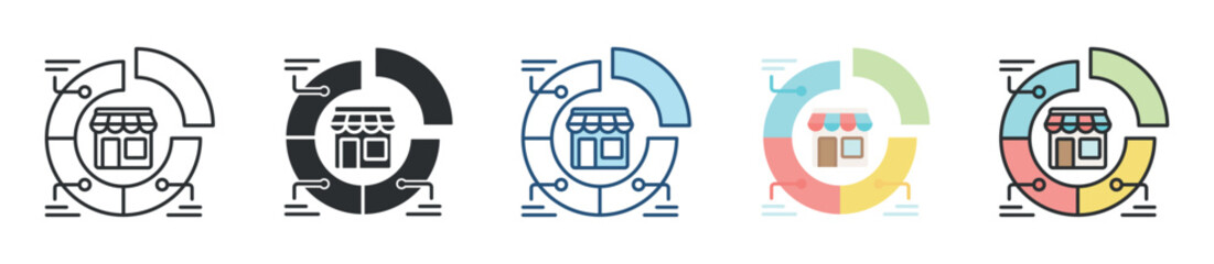 Market Segmentation Icon Set Multiple Style Collection