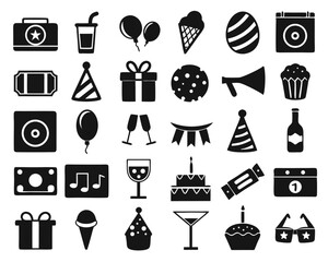 A vibrant design celebrating party occasions and event coordination with dynamic graphic elements isolated on transparent background