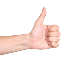 Positive gesture of approval and success, a clear thumbs up for agreement and excellent work