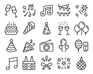 Celebration event glyph icon depicting festive gathering of people isolated on transparent background