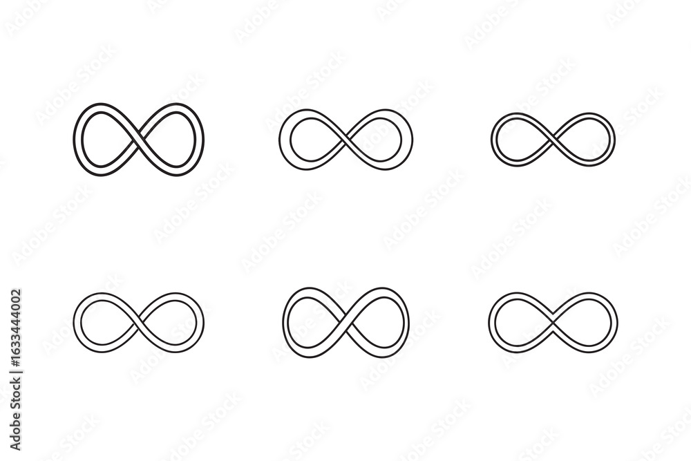 Poster infinity symbol pattern minimalist black and white design seamless digital backdrop endless loop rep