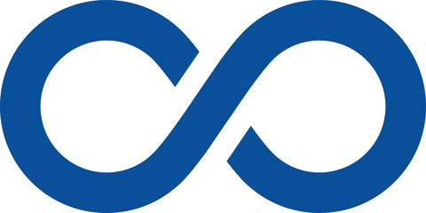 無限大の青色のアイコンデザイン、単体
Infinity blue icon design, single