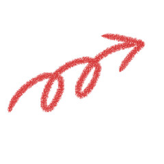 クレヨンで描いた手描き矢印　くるくる