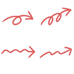 クレヨンで描いた手描き矢印　セット